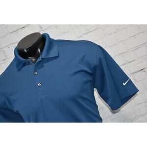 Nike Golf Polo Shirt Mens Size Large Performance Dri-Fit Polyester Blue